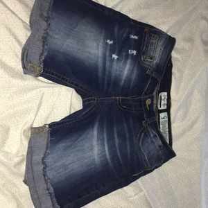 Indigo Rein Jean Shorts Ripped Distressed cut off